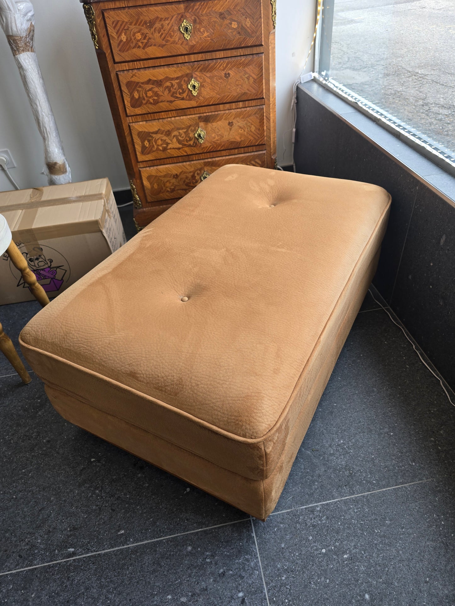 Banquette/ottomane -"jaque leuleu collection" velour caramel