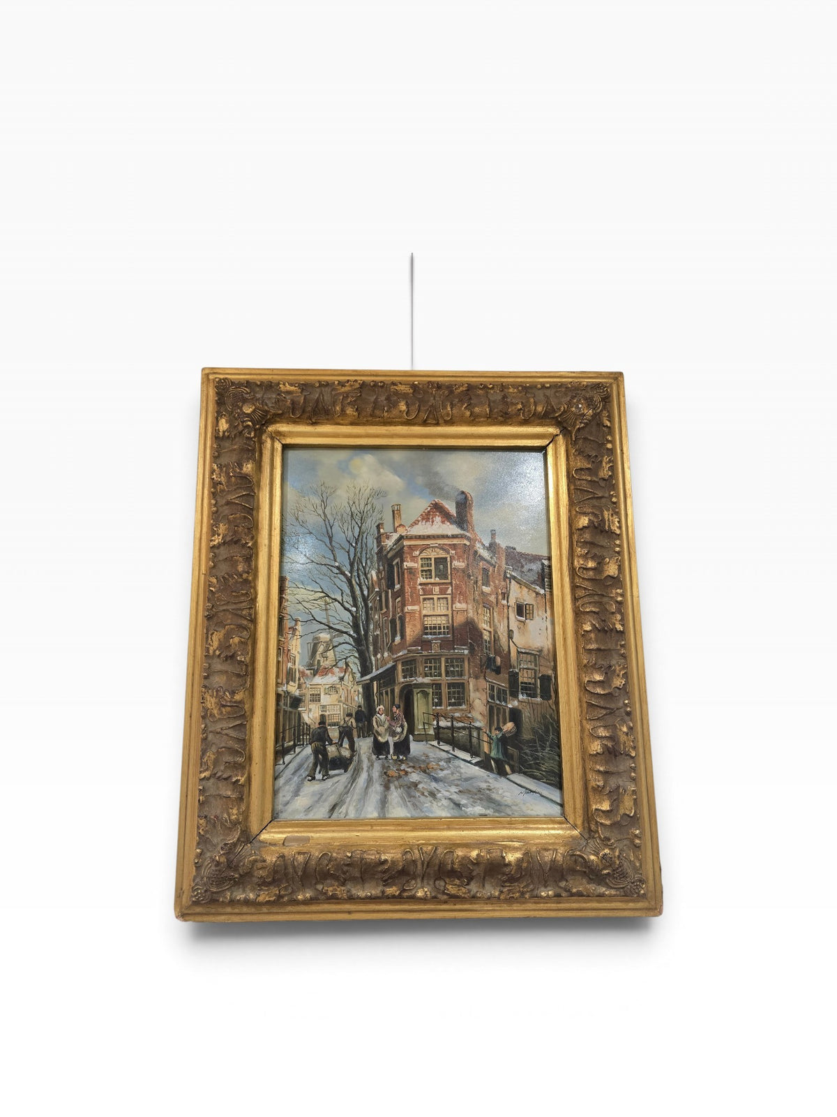 Tableau – Scène de rue hollandaise sous la neige