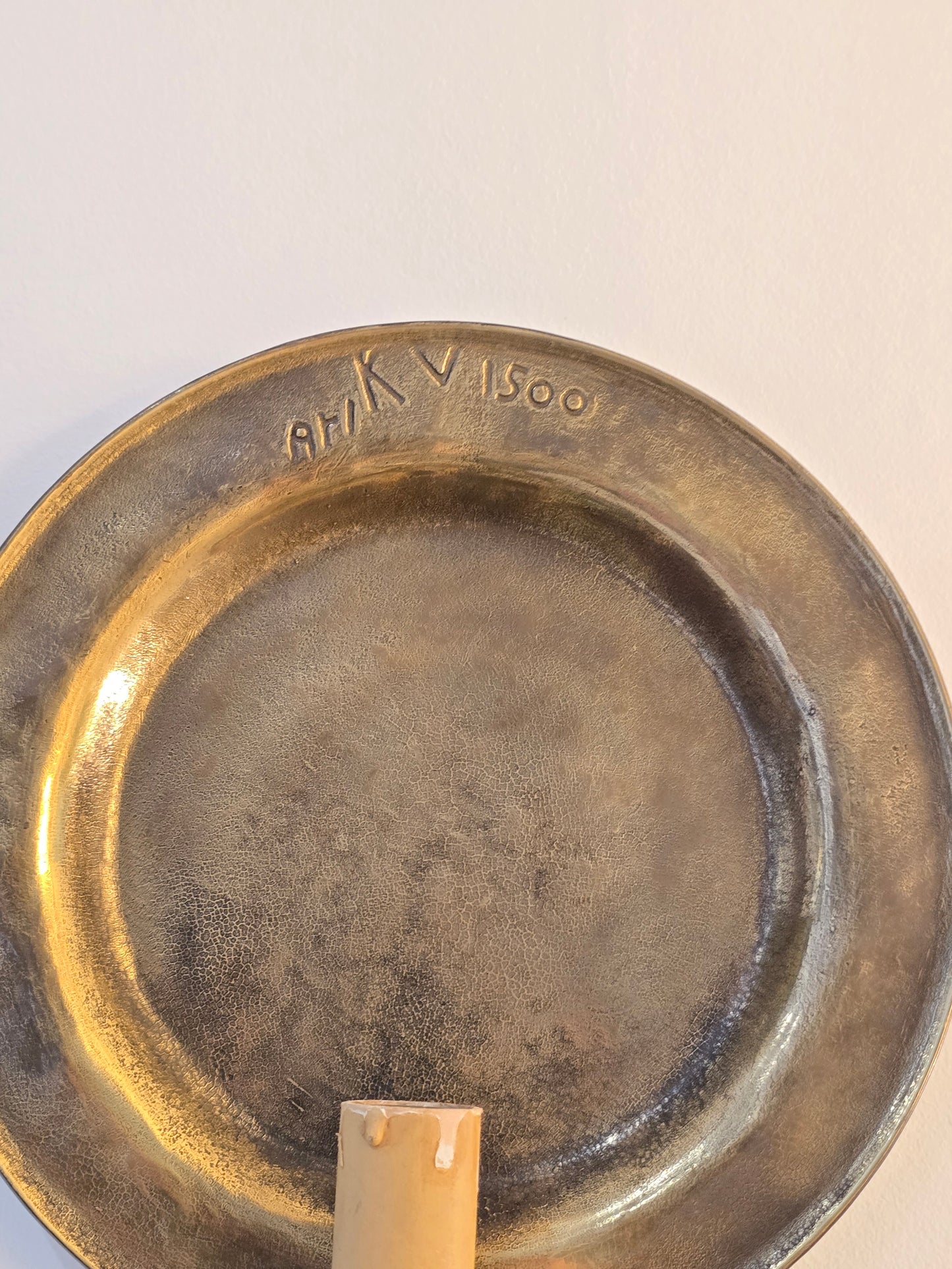 Lot de 2 appliques murales vintage Ari KV 1500 – bronze patiné – Ø 25 cm