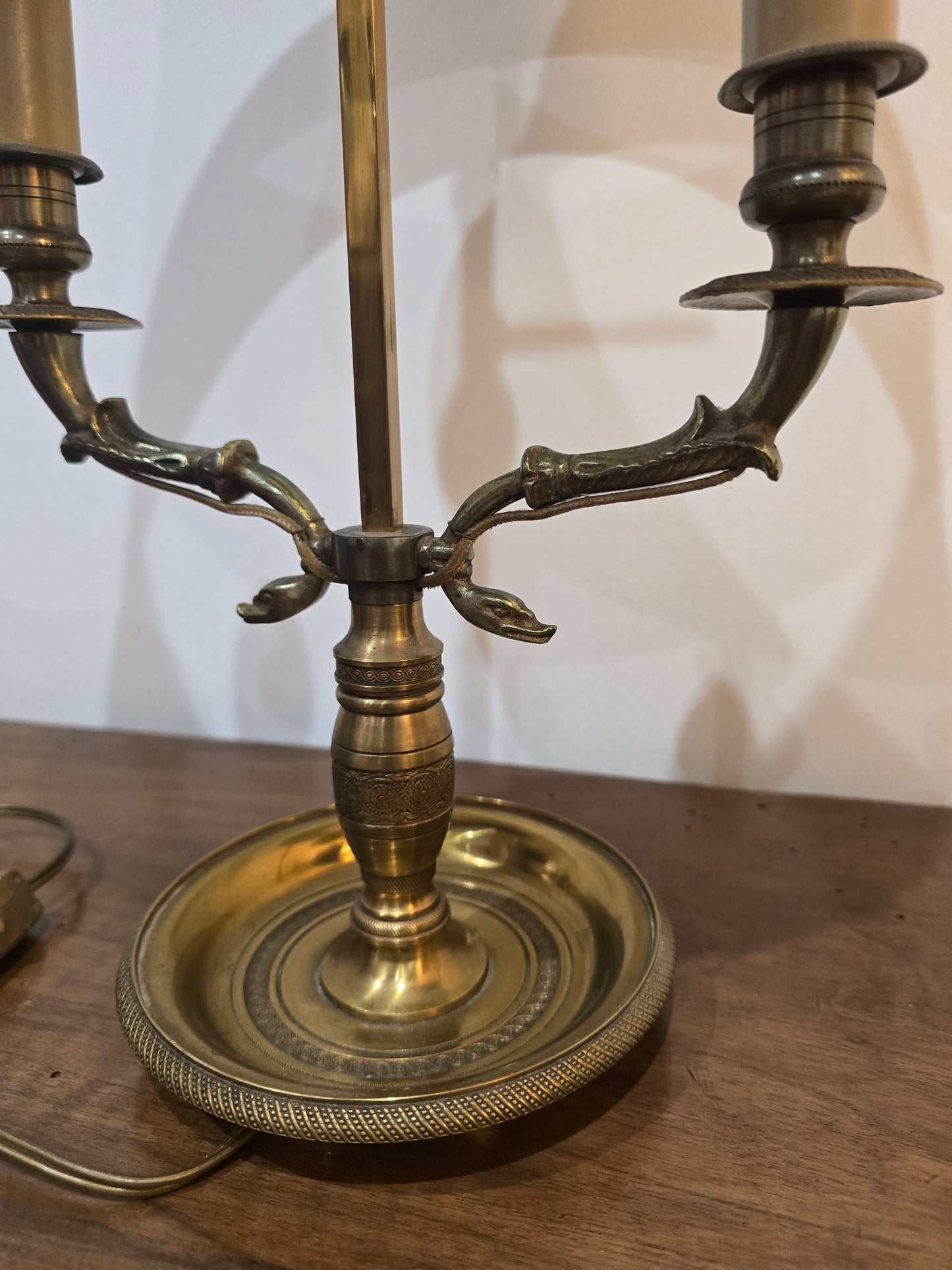Lampe Bouillotte Empire à Deux Feux en Laiton