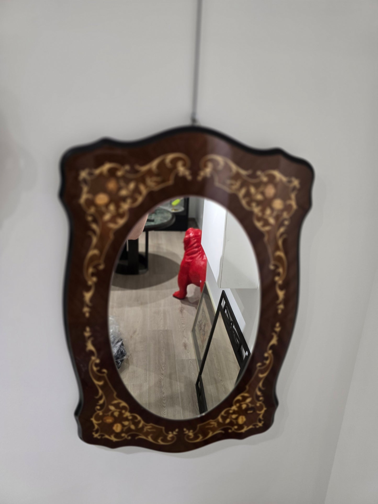 Miroir en marqueterie 70’s