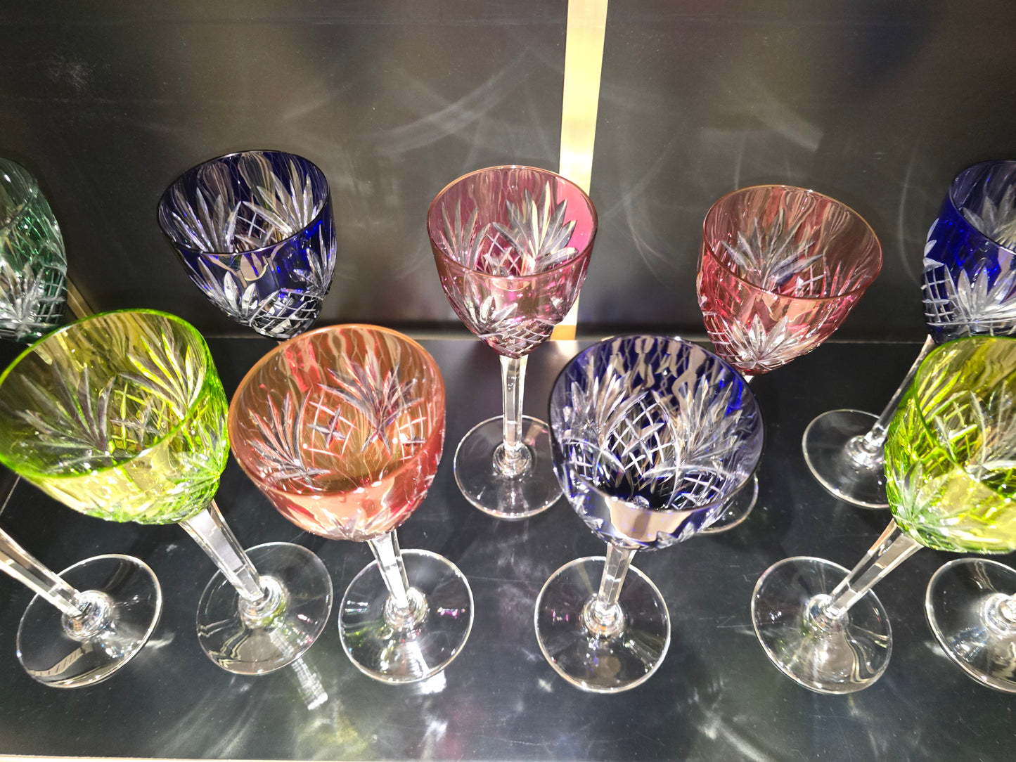 12 coupes / verres colorés Saint-Louis modèle Chantilly