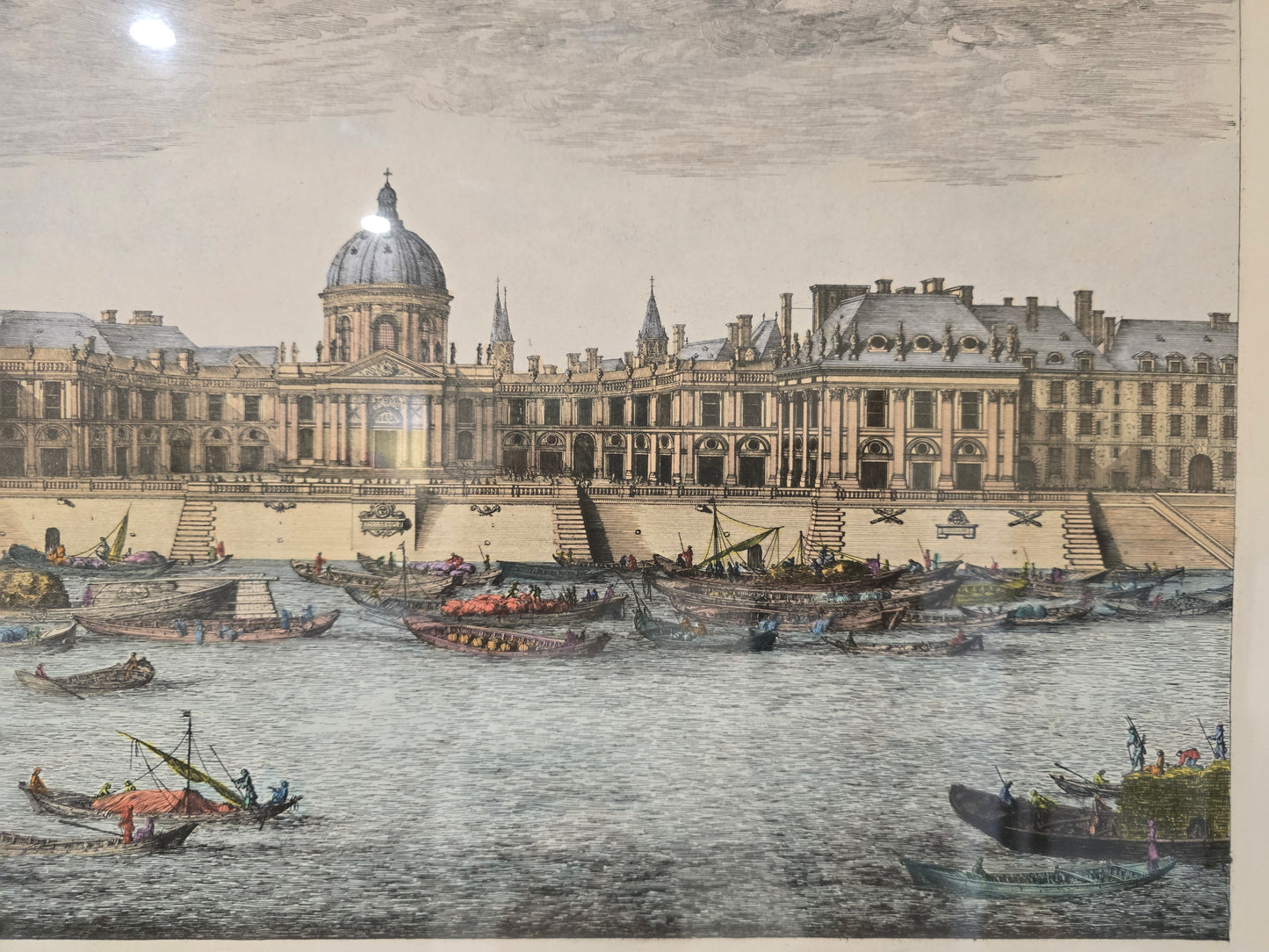 Gravure encadrée – Vue du Collège des Quatre Nations à Paris d’après Israël Silvestre