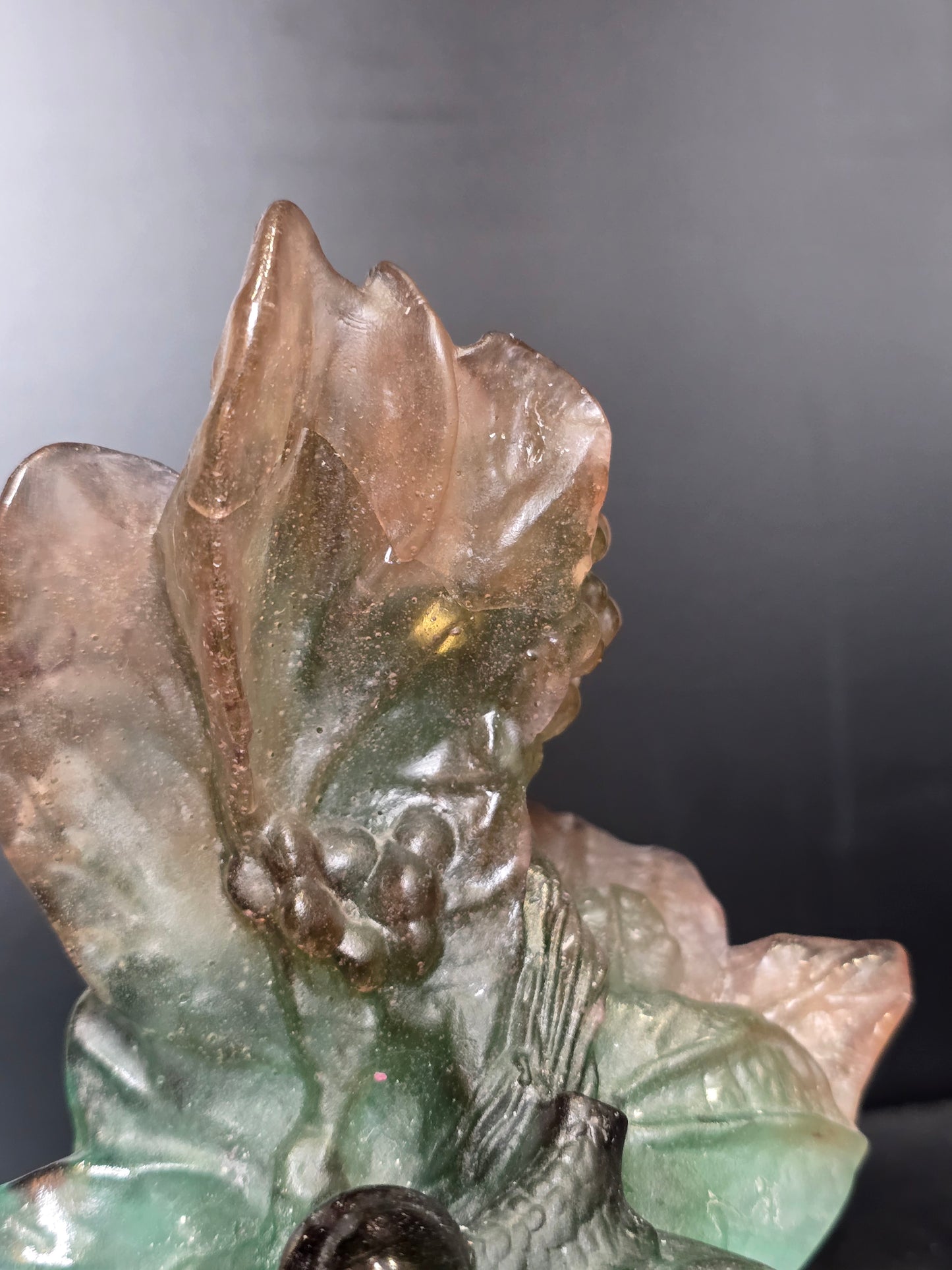 DAUM- paire de Bougeoir "Nature" 1988 pâte de verre