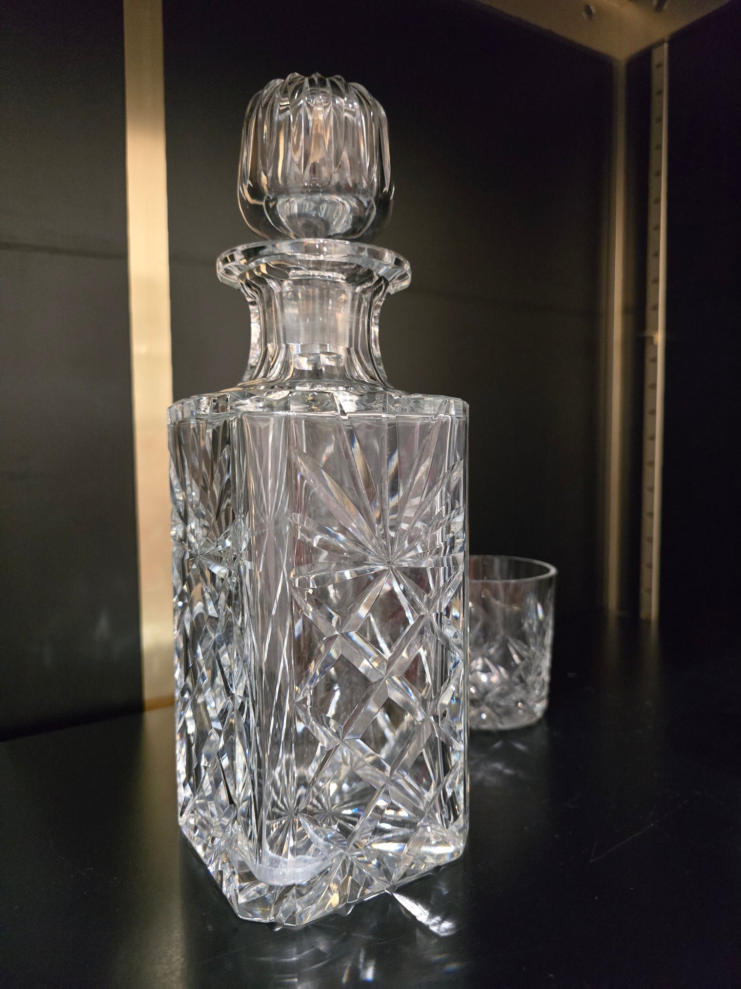 Service à whisky – carafe et 4 verres en cristal