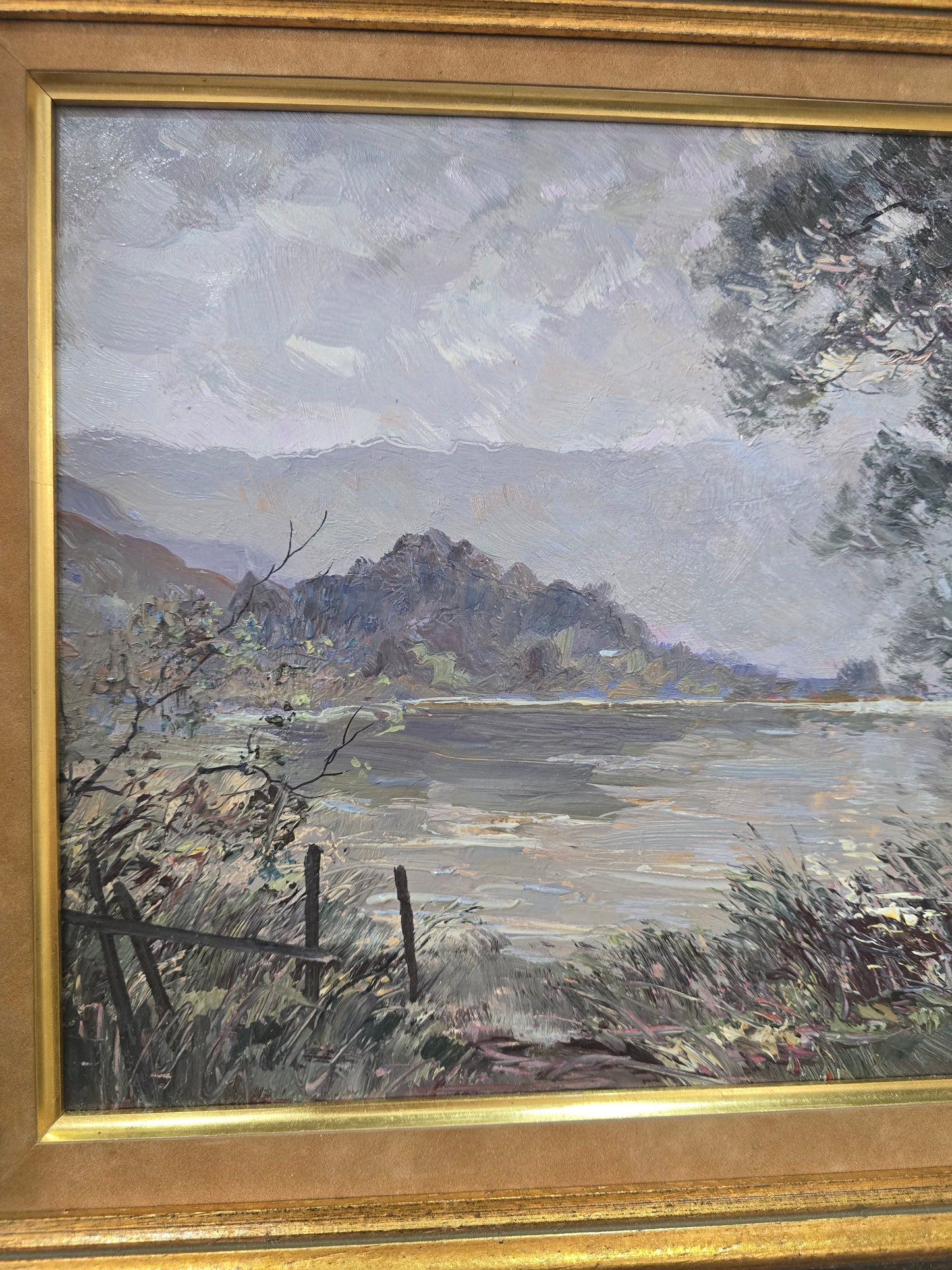 Œuvre encadré - Henri Mege Lac d’Aiguebelette