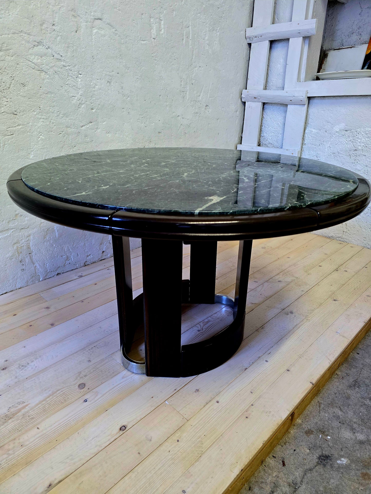 Table ronde art déco marbre vert