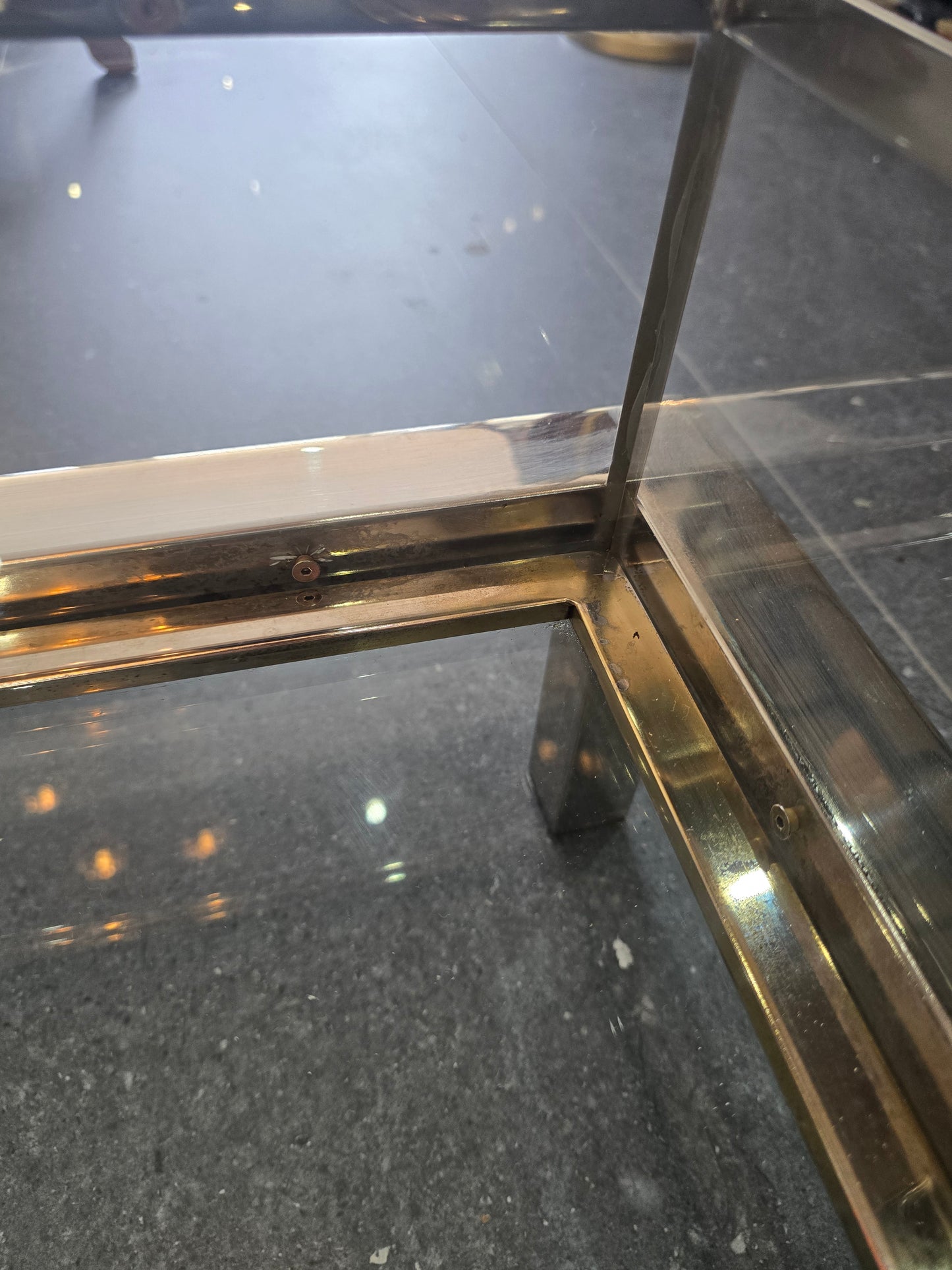 Table basse à plateau coulissant – Design 70 – Chrome & verre – 108 cm
