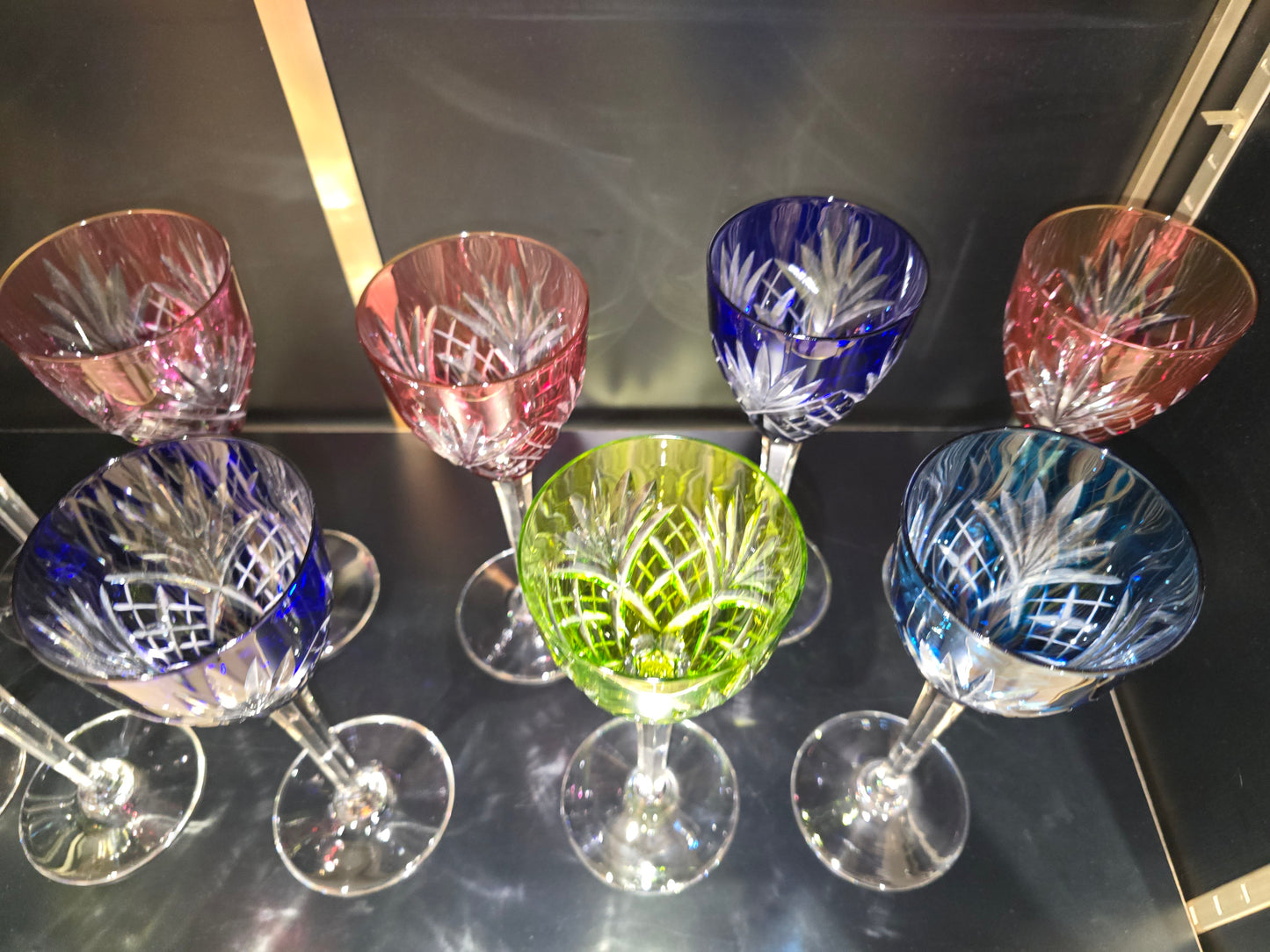 12 coupes / verres colorés Saint-Louis modèle Chantilly