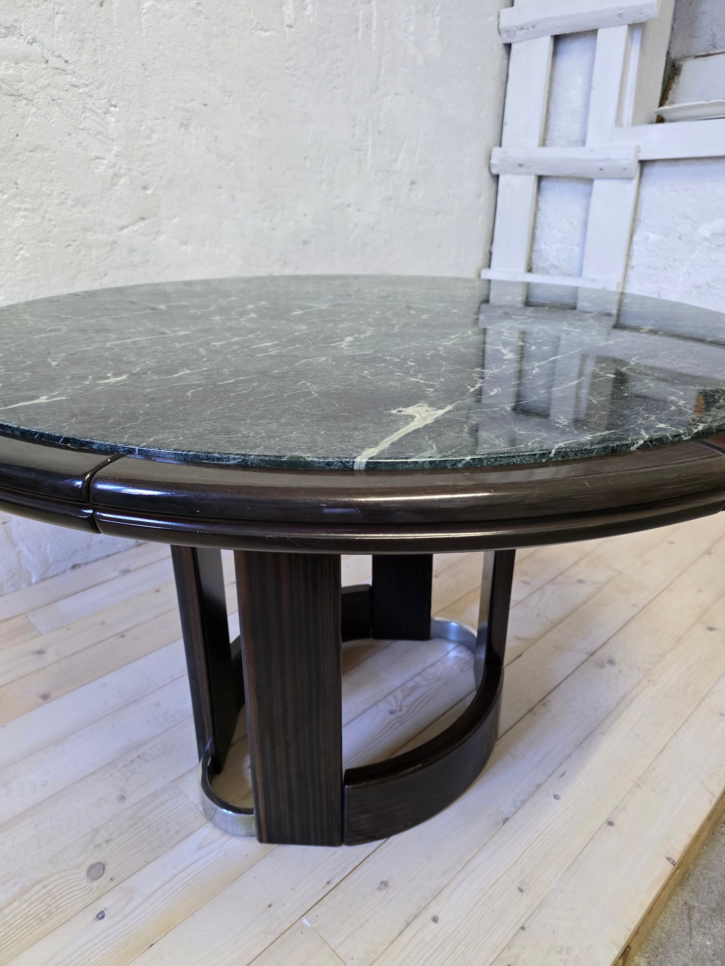 Table ronde art déco marbre vert