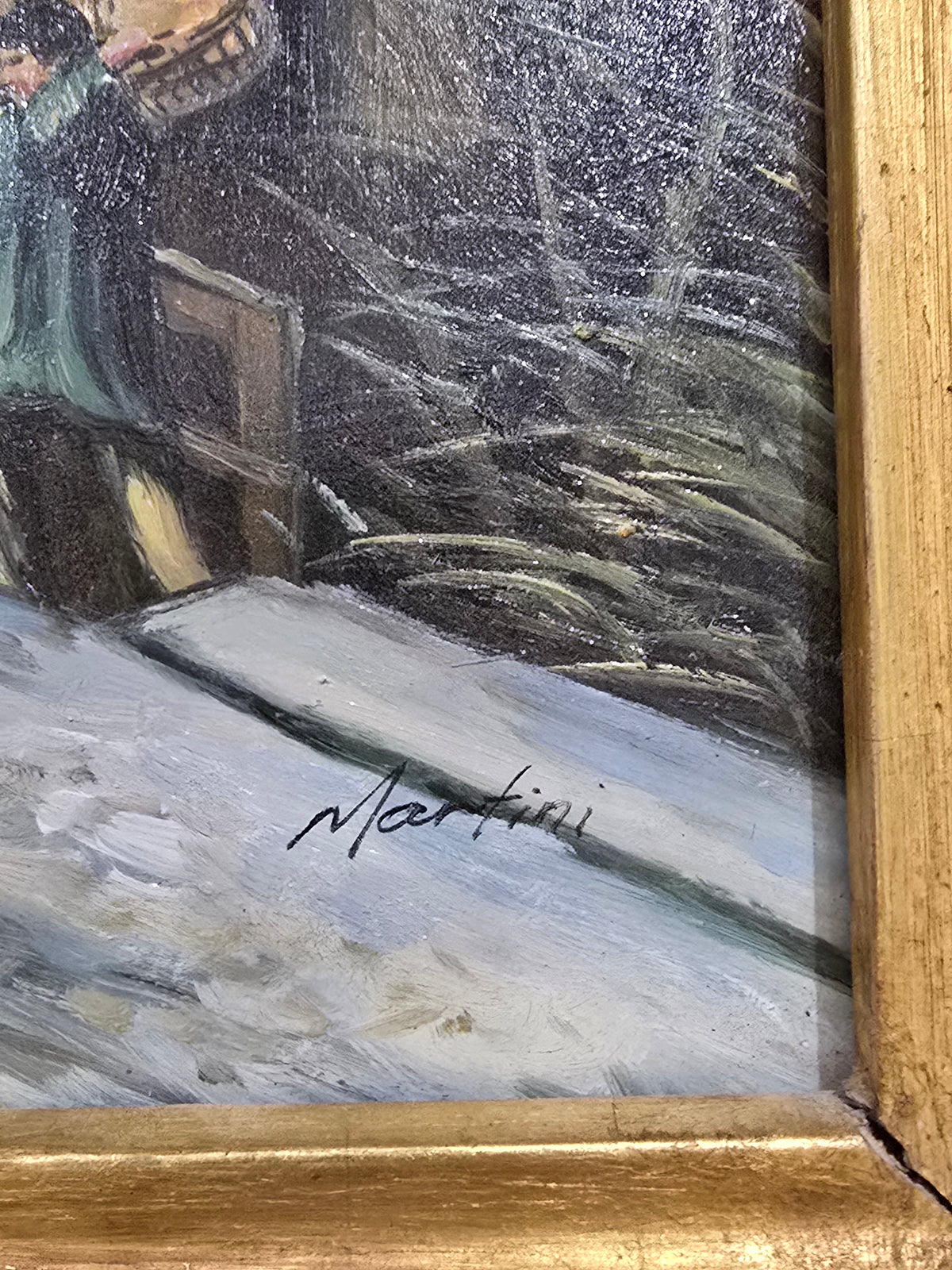 Tableau – Scène de rue hollandaise sous la neige