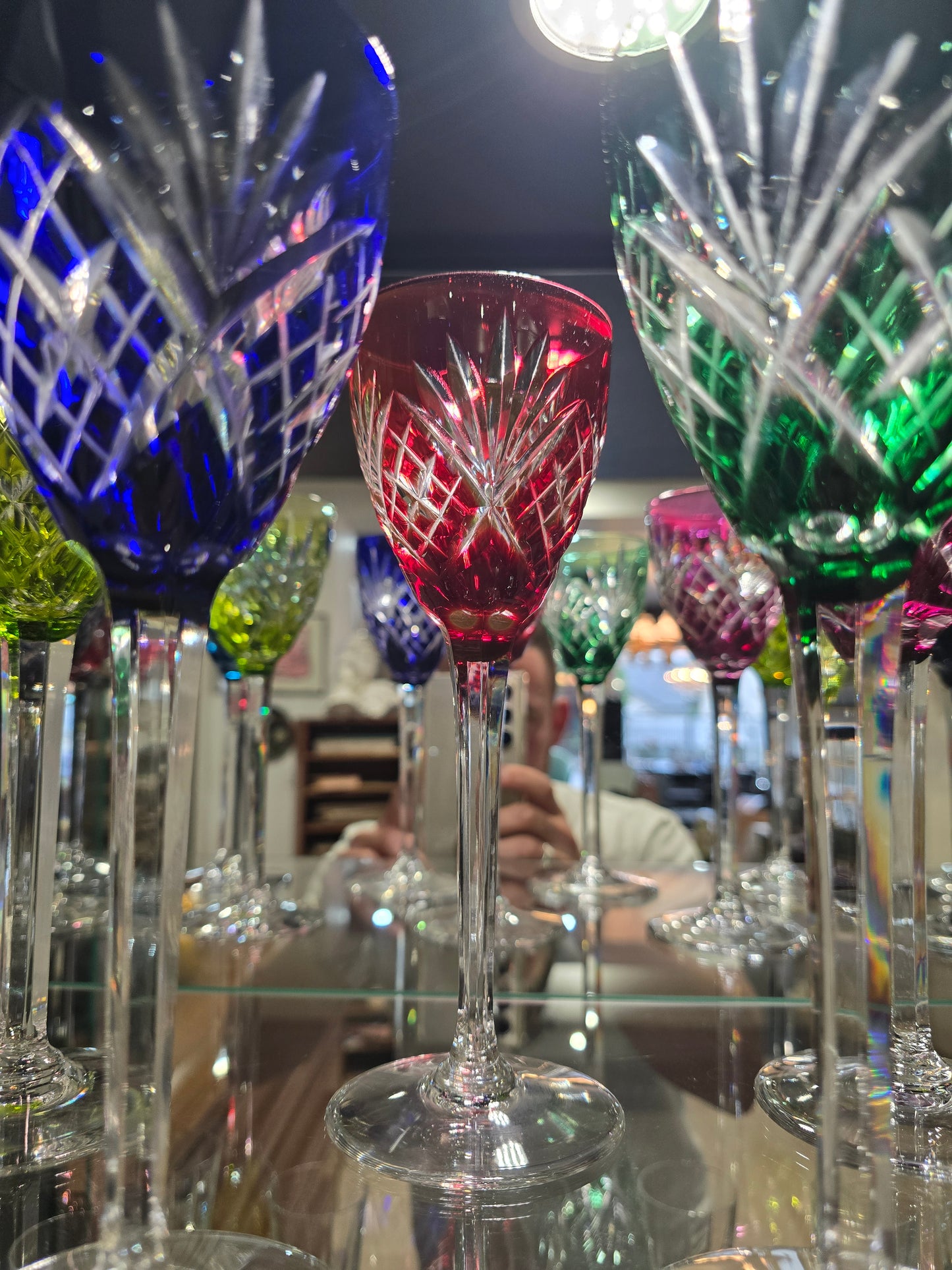 12 coupes / verres colorés Saint-Louis modèle Chantilly