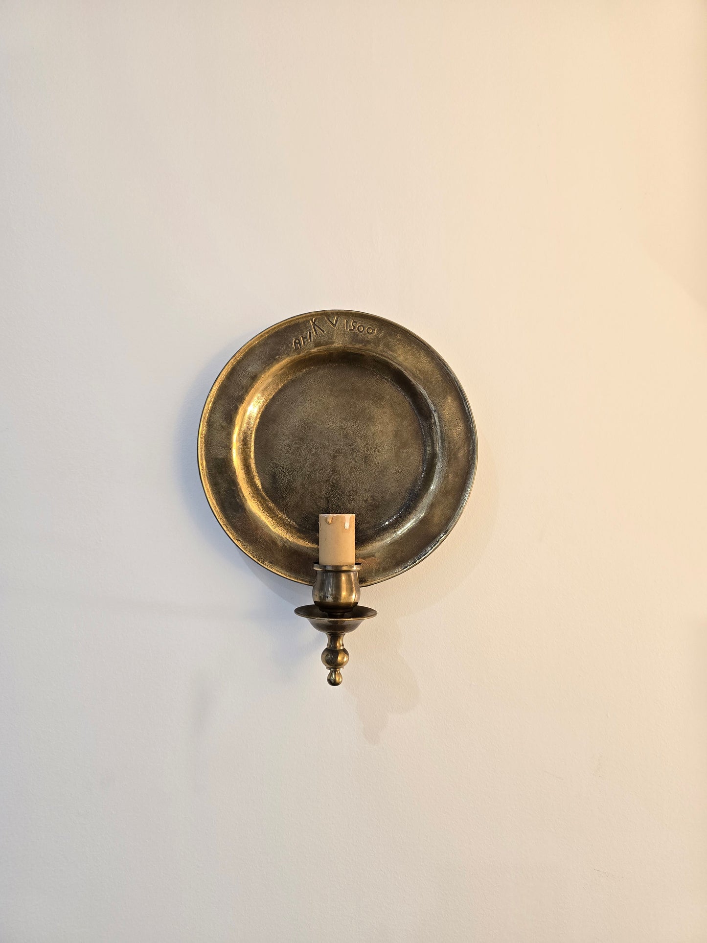 Lot de 2 appliques murales vintage Ari KV 1500 – bronze patiné – Ø 25 cm