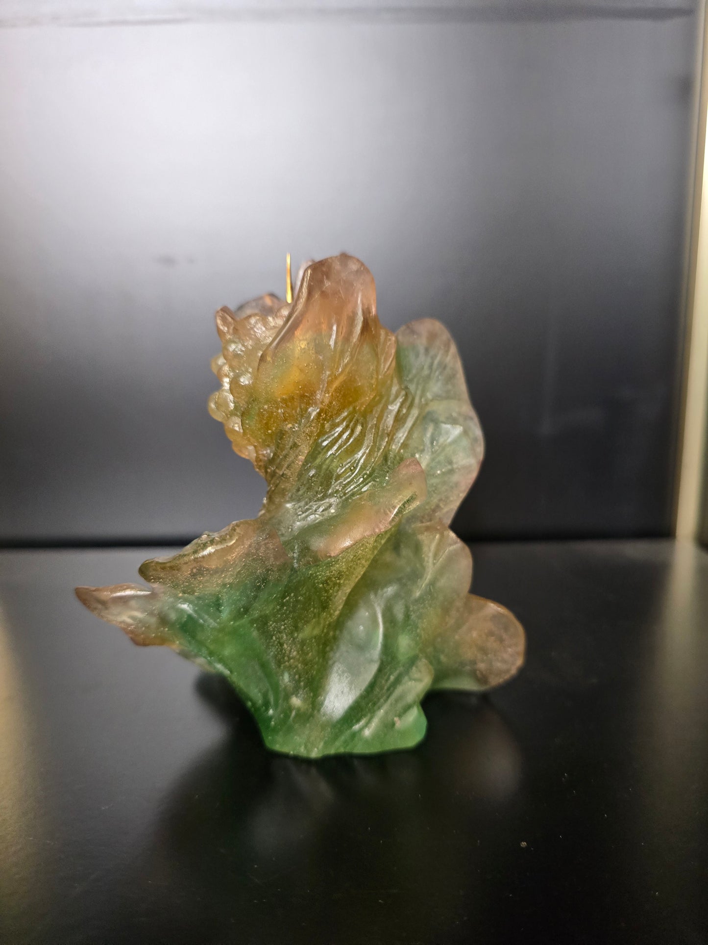 DAUM- paire de Bougeoir "Nature" 1988 pâte de verre