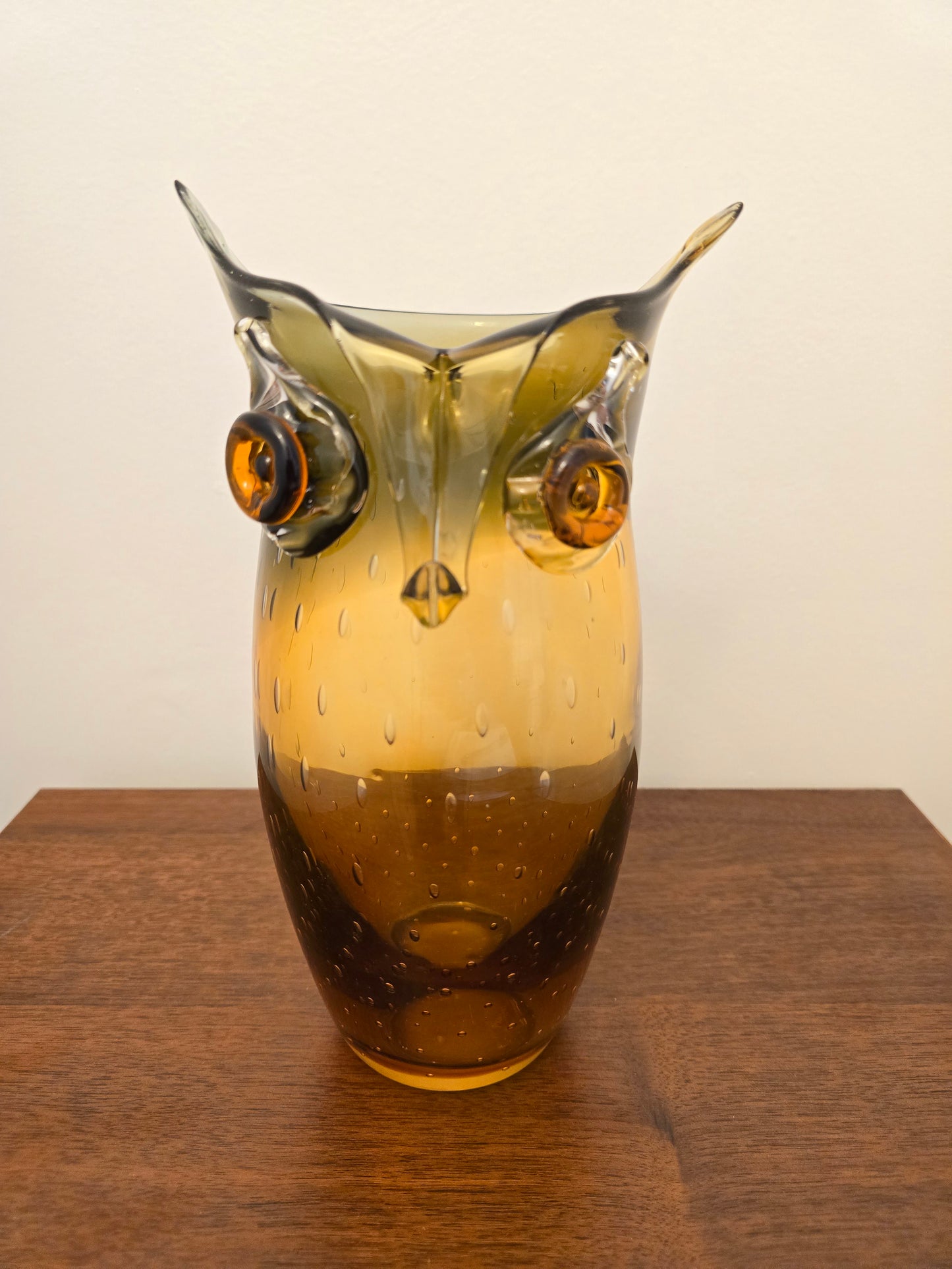 Vase pâte de verre chouette