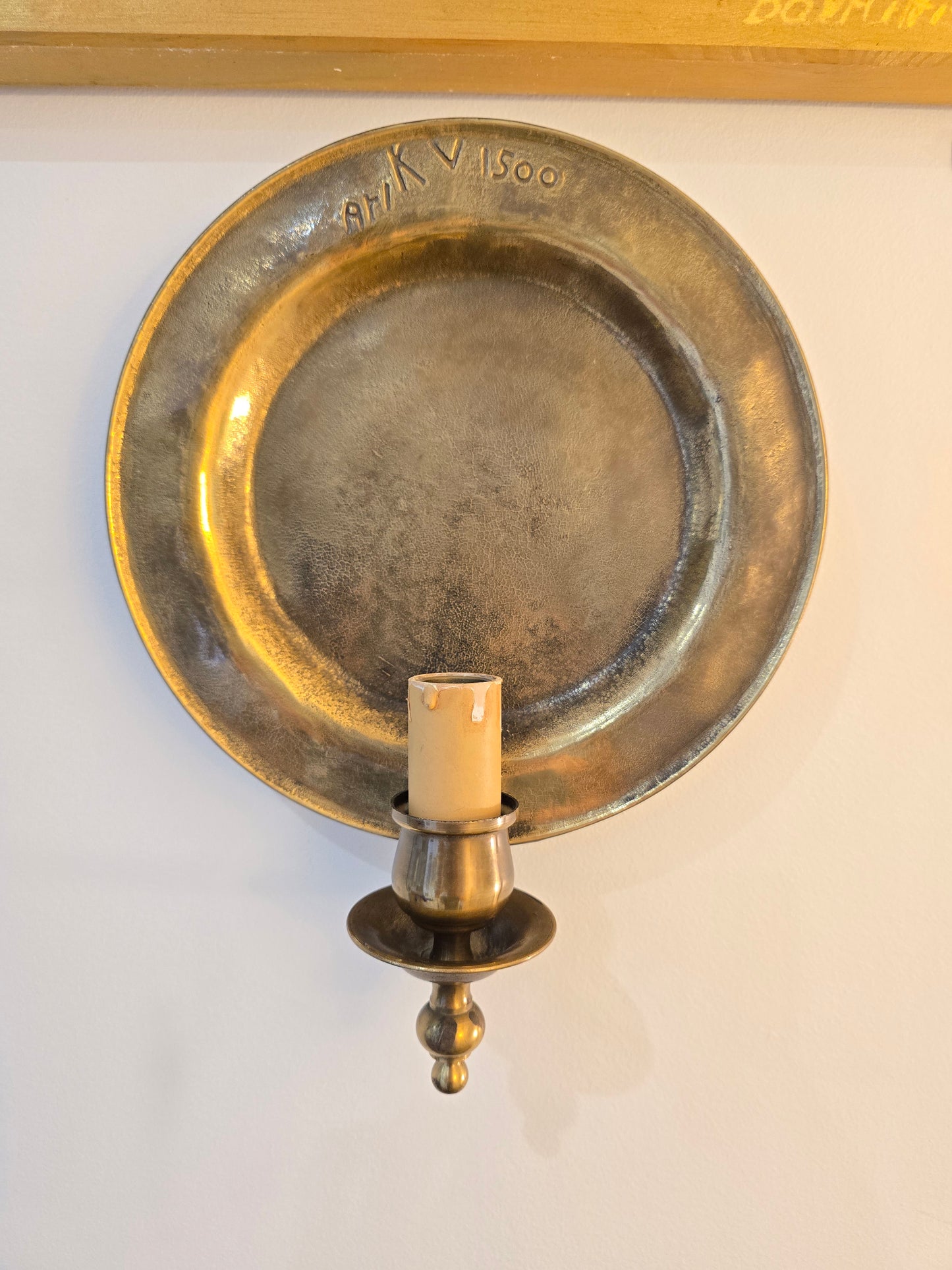Lot de 2 appliques murales vintage Ari KV 1500 – bronze patiné – Ø 25 cm