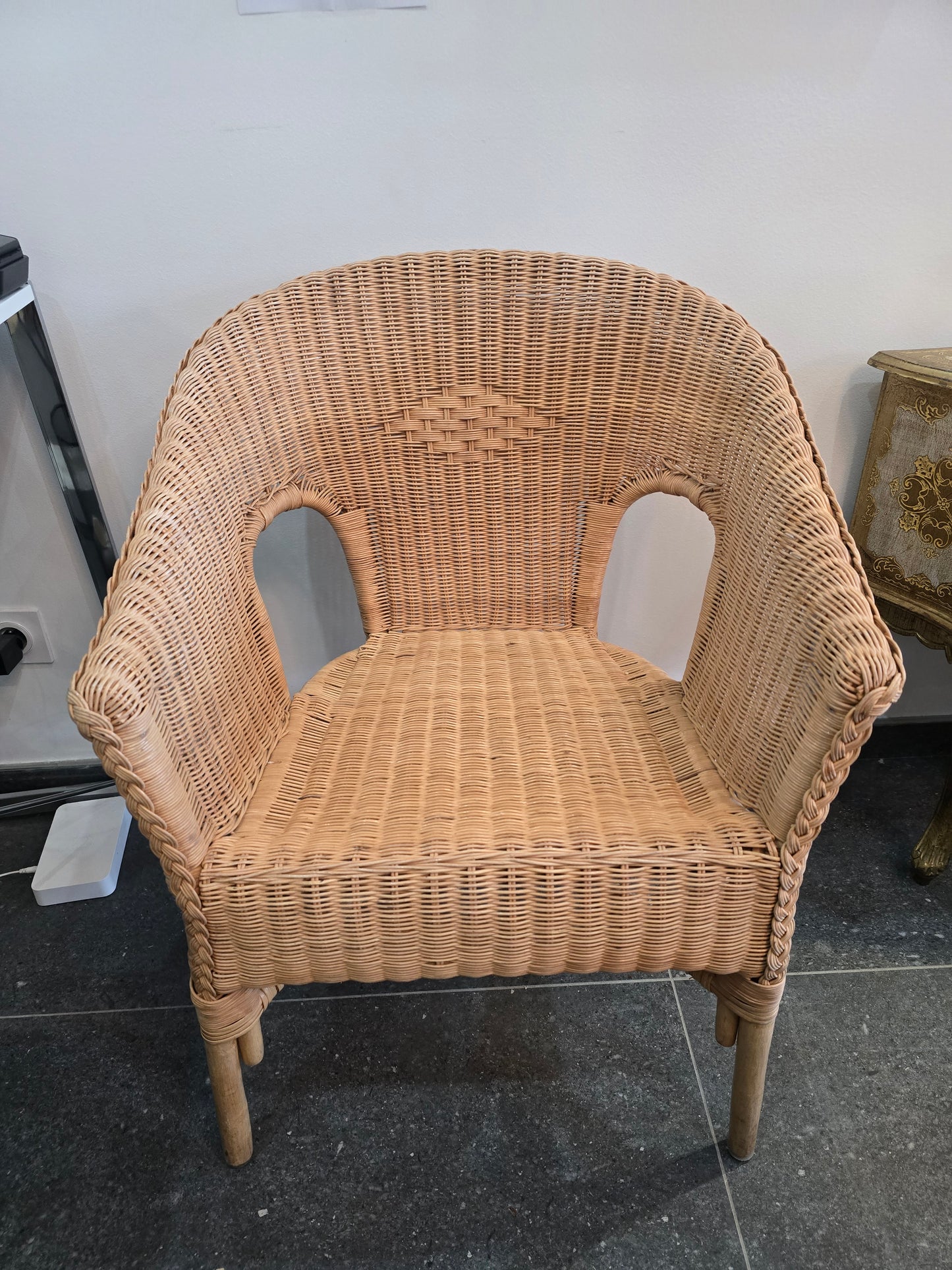 Paire de fauteuils en rotin tressé – Vintage