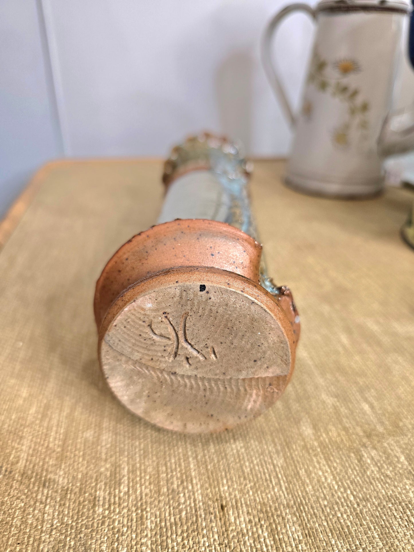 Vase sculptural en grès émaillé – Travail artisanal – Années 70's